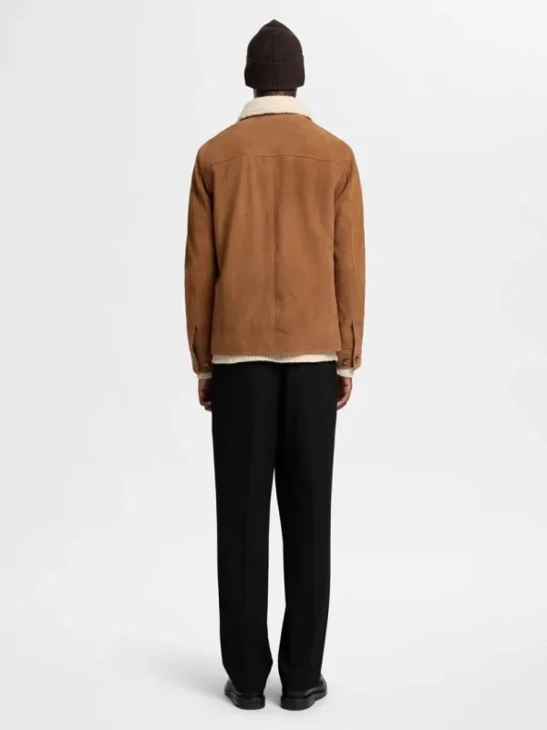 Overtøj | Skjorter>SELECTED 100% RUSKIND OVERSHIRT Brown