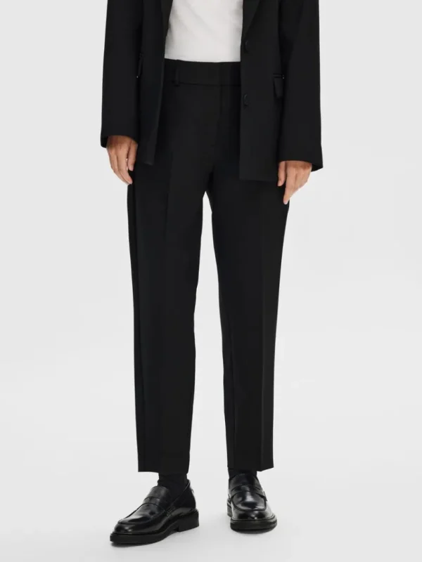 Bukser | Jakkesæt & Blazers>SELECTED SLIM FIT CROPPED BUKSER Black