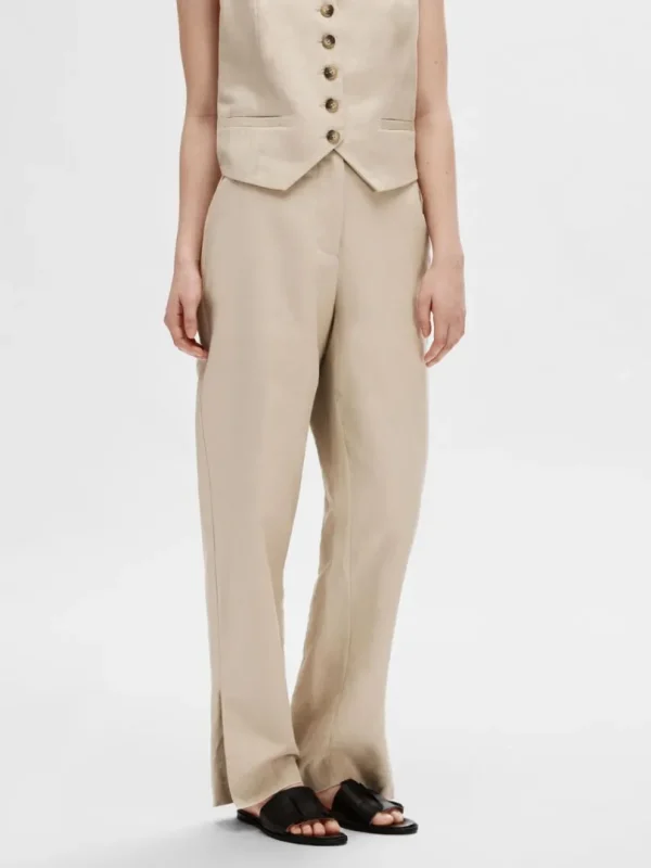 Bukser | Jakkesæt & Blazers>SELECTED STRAIGHT FIT BUKSER Beige